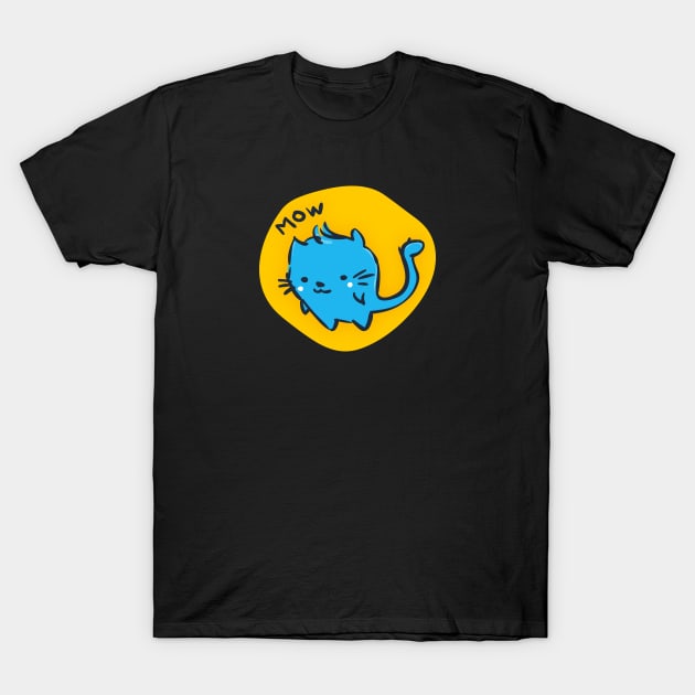 Cute Little Blue Kitty Cat T-Shirt by Marina BH